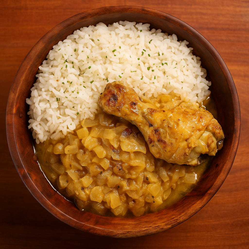 poulet yassa spécialité africaine dans le restaurant africain woezon